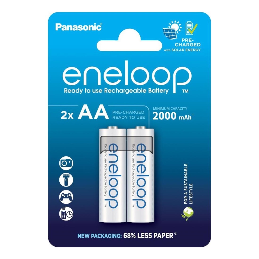 Panasonic - 2 pce Pile rechargeable AA Eneloop 2000 mAh