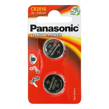 Panasonic - 2 Stk. Lithium-Knopfzellenbatterie CR2016 3V 72 mAh