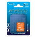 Panasonic - 4 pz Batterie ricaricabili AAA Eneloop 800 mAh + custodia