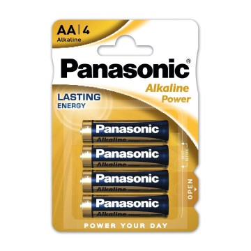 Panasonic - 4 Stk. Alkalibatterie AA/LR06