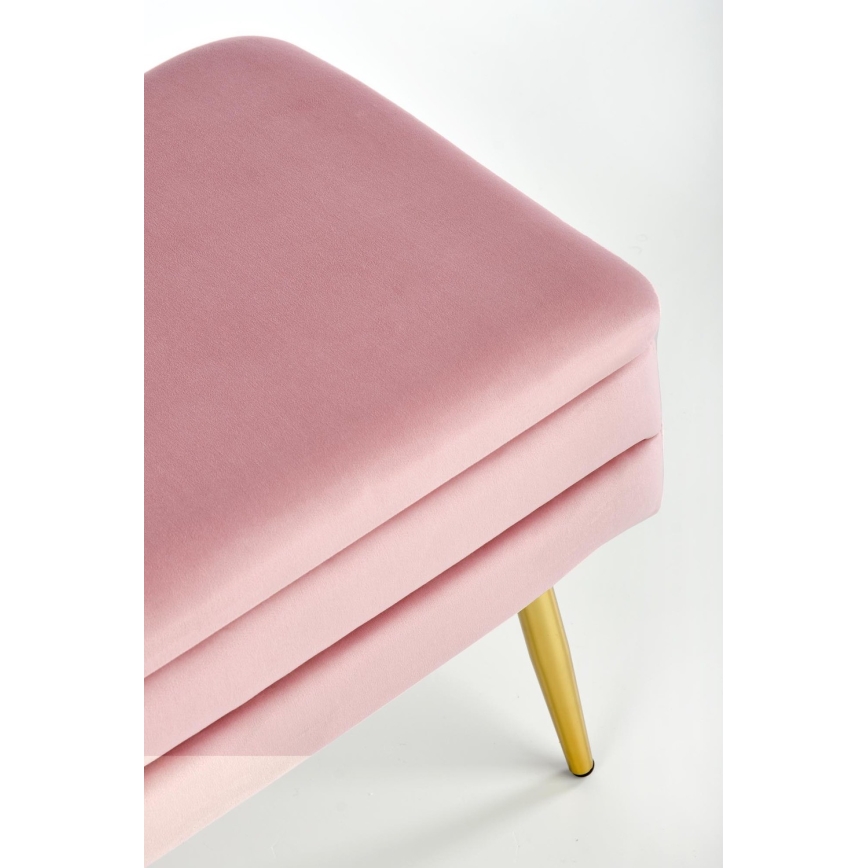 Panca con vano portaoggetti VELVA 37x78 cm rosa/oro