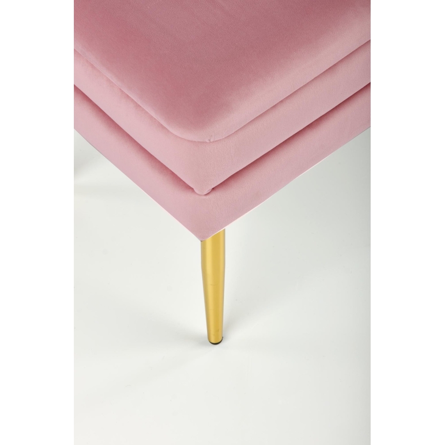 Panca con vano portaoggetti VELVA 37x78 cm rosa/oro