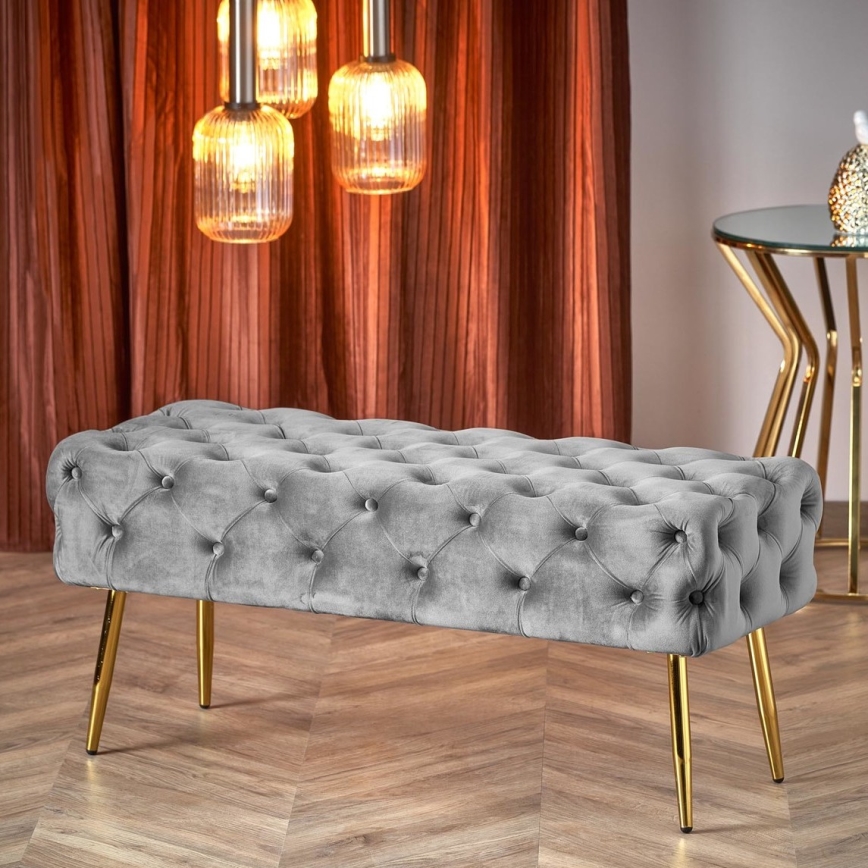 Panca trapuntata ATHENA 40x100 cm grigio/oro