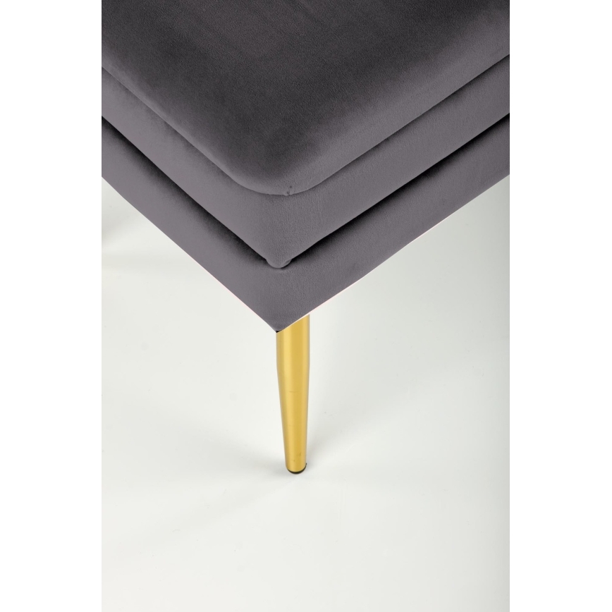 Panca trapuntata con contenitore VELVA 37x78 cm grigio/oro
