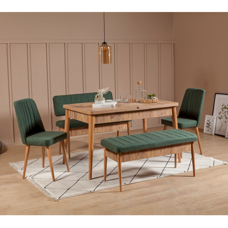 Panca trapuntata VINA 85x110 cm verde/pino atlantic