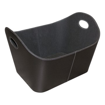 Panier à bois en plastique avec poignées 35x55 cm noir