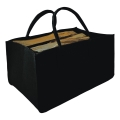 Panier à bois feutré avec poignées 27x50 cm noir