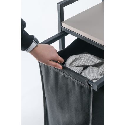 Panier à linge 75x70 cm noir