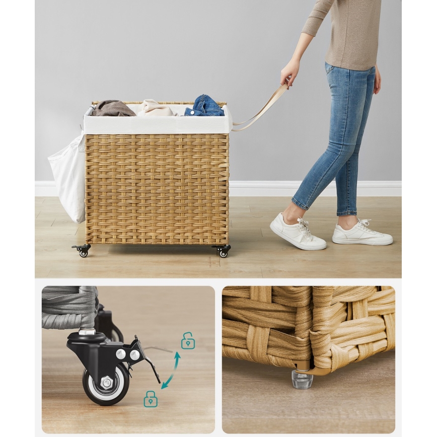 Panier à linge FLYN en rotin