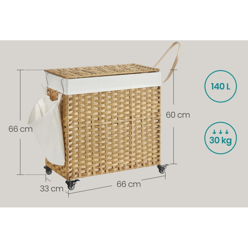 Panier à linge FLYN en rotin