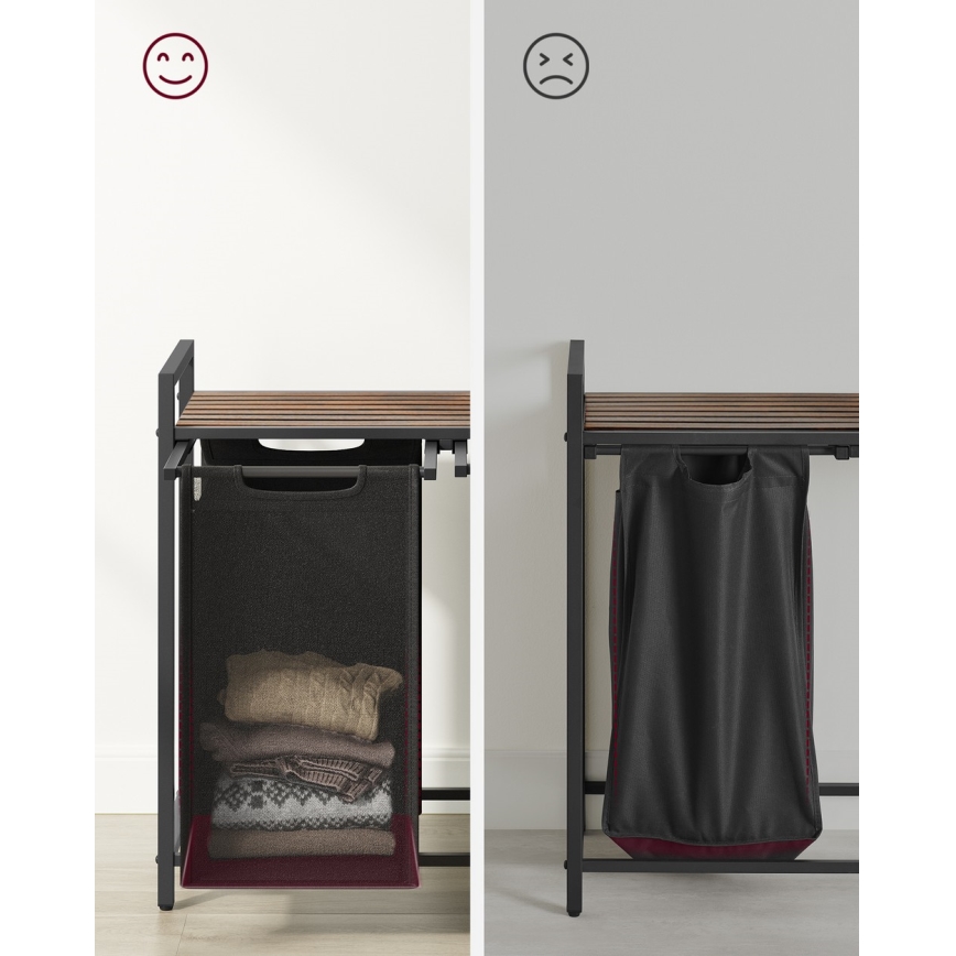 Panier à linge REX 73 x 72 x 33 cm marron/noir