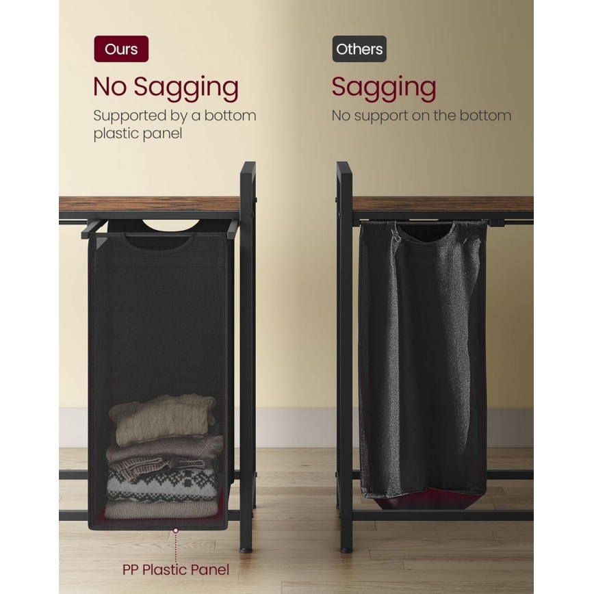 Panier à linge REX marron/noir