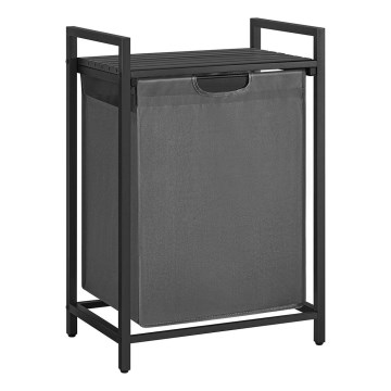 Panier à linge REX noir/gris