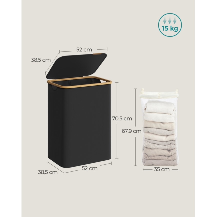 Panier à linge TATE, noir
