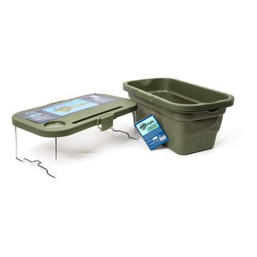 Panier de pique-nique pliable pour le camping avec couvercle 2en1 vert
