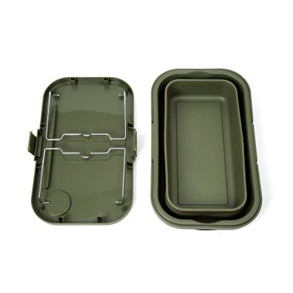 Panier de pique-nique pliable pour le camping avec couvercle 2en1 vert