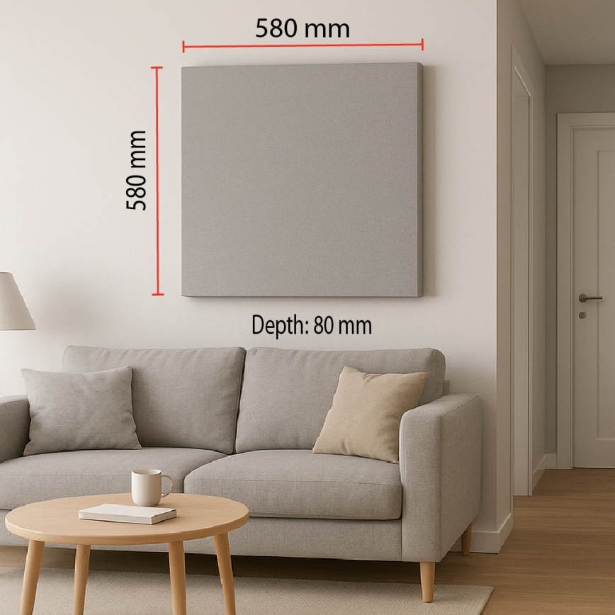 Panneau acoustique SILENCE 58x58 cm gris