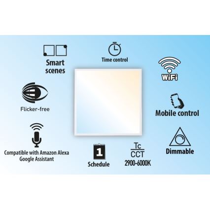 Panneau encastrable à intensité variable LIBRA LED/40W/230V 2900-6000K Wi-Fi Tuya