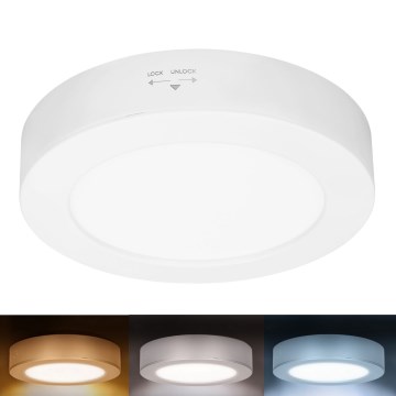 Panneau LED 2 en 1 apparent/encastré LED/12W/230V 3000/4000/6000K Ø17 cm IP54 blanc