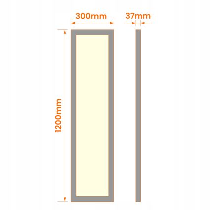 Pannello LED da superficie LED/60W/230V 30x120 cm nero