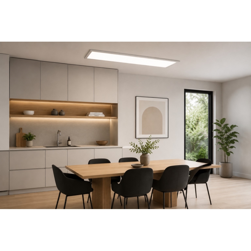 Pannello LED RGBW dimmerabile a montaggio superficiale LED/13,5W/230V 3000-6500K 29,5x59,5 cm argento + telecomando