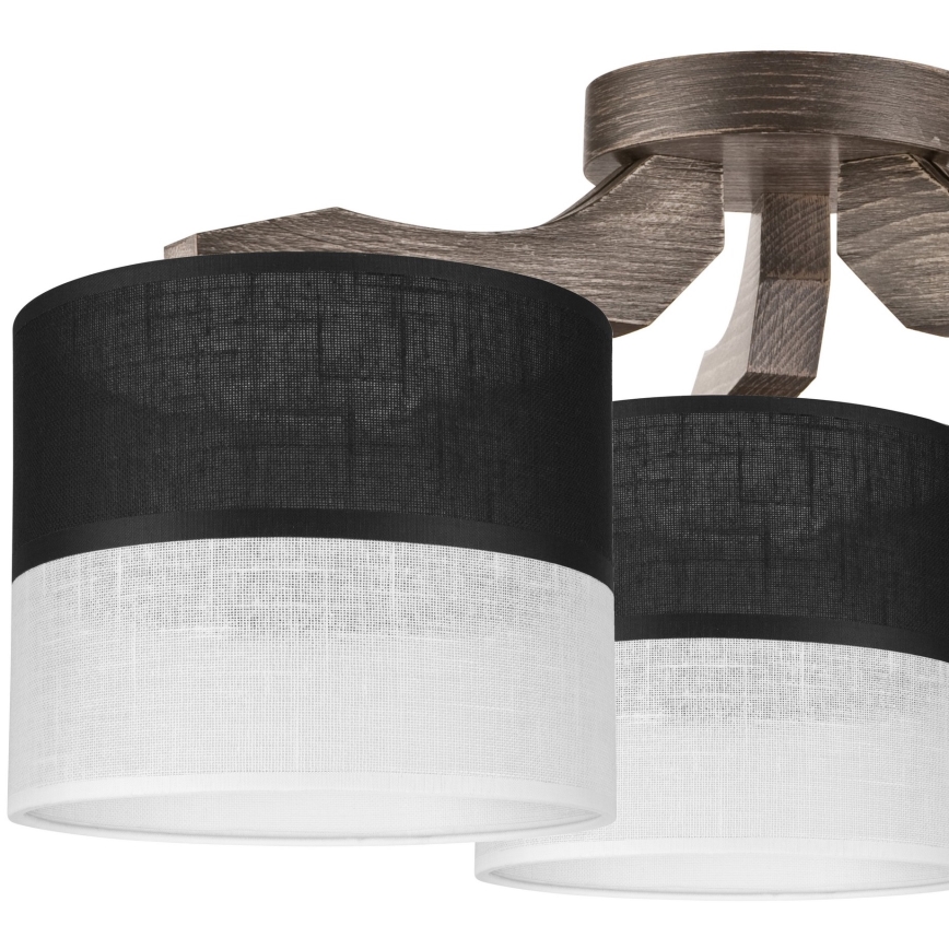 Paralume di ricambio per lampadario, applique e lampada da tavolo ANDREA E27 diam. 16 cm nero/bianco