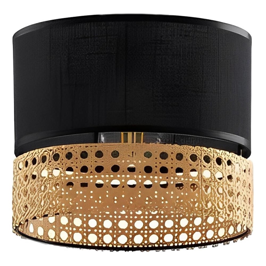 Paralume di ricambio per lampadario PAGLIA E27 16x20 cm nero/rattan