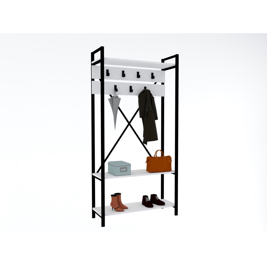 Parete ingresso ALFA 180x90 cm bianco/nero