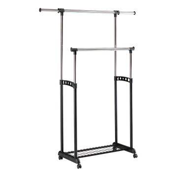 Patère murale amovible 170x142 cm noir/chrome brillant