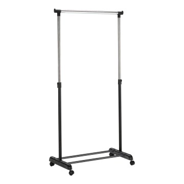 Patère murale amovible 170x88 cm noir/chrome brillant