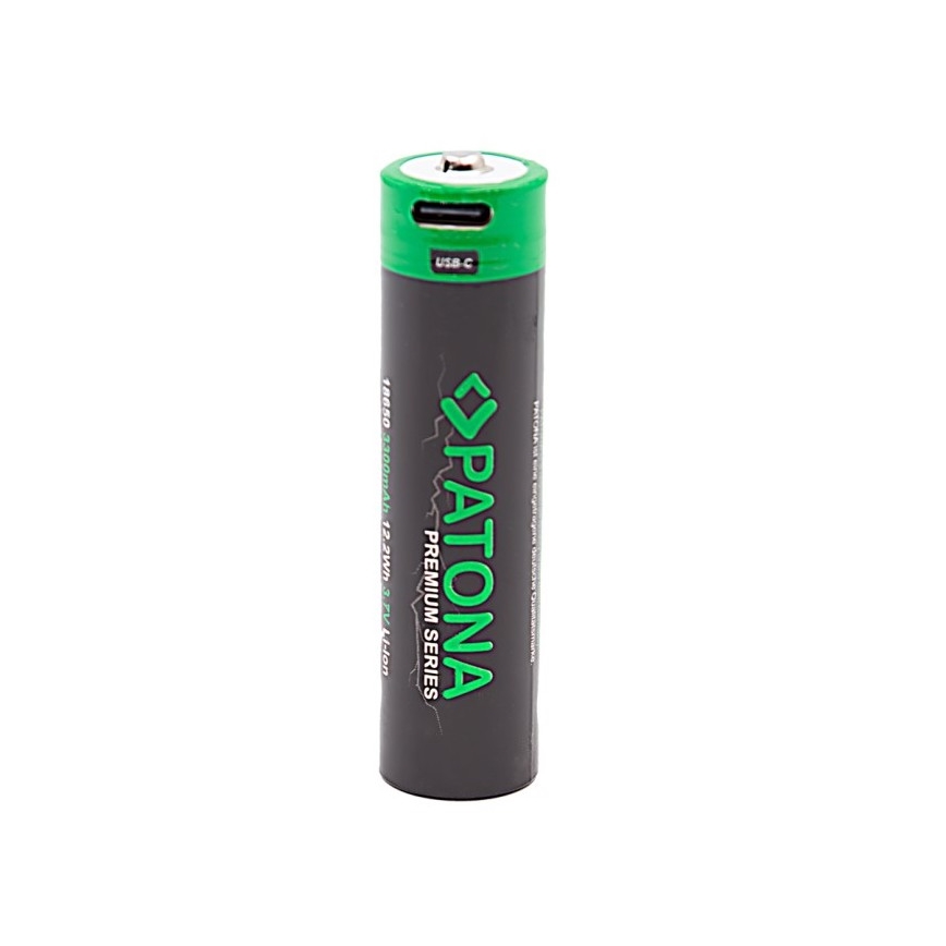 PATONA - Accumulateur 18650 Li-lon 3350mAh PREMIUM 3,7V avec USB-C charge