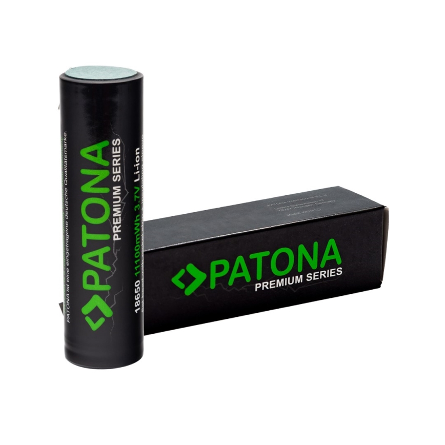 PATONA - Accumulatore 18650 Li-lon 3000mAh PREMIUM 3,7V con terminali a striscia per  saldatura