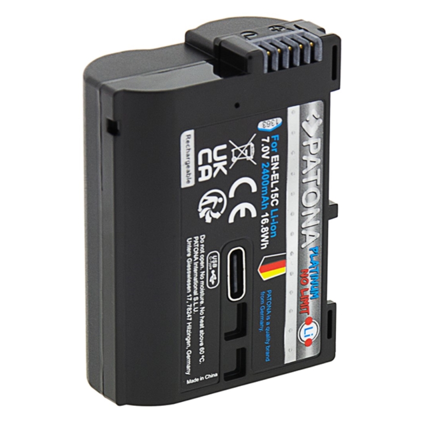 PATONA - Accumulatore Nikon EN-EL15C 2600mAh Li-Ion Platinum USB-C