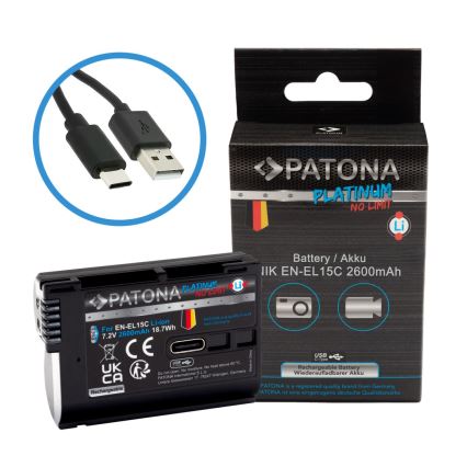 PATONA - Accumulatore Nikon EN-EL15C 2600mAh Li-Ion Platinum USB-C