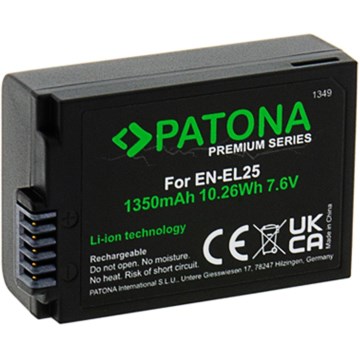 PATONA - Accumulatore Nikon EN-EL25 1350mAh Li-Ion 7,6V Premium Z50/Z fc