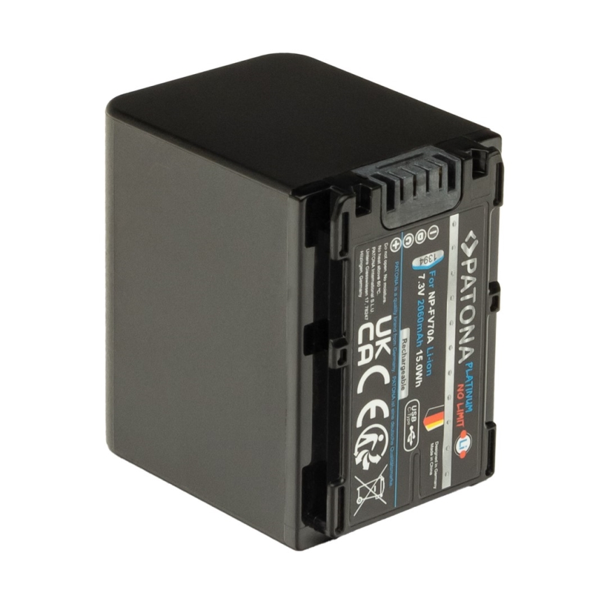 PATONA - Accumulatore Sony NP-FV70A 2060mAh Li-Ion Platinum USB-C di ricarica