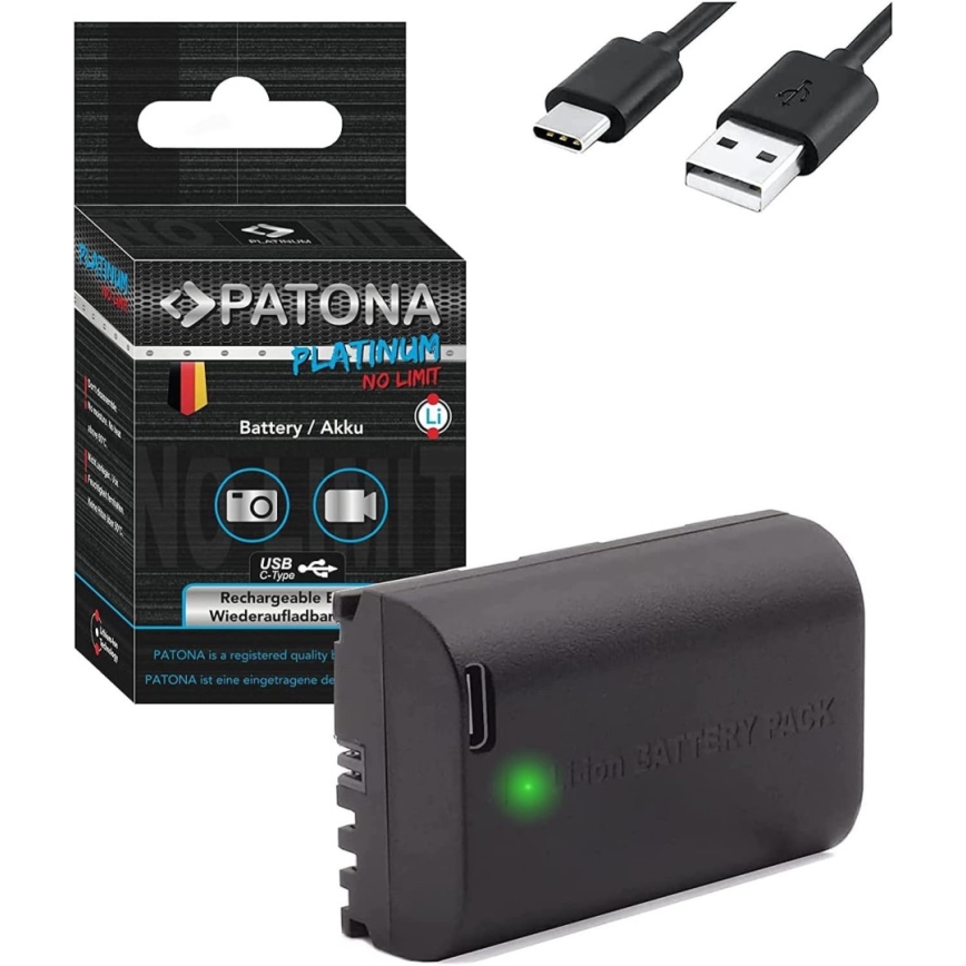 PATONA - Batteria Canon LP-E6NH 2600mAh Li-Ion Platinum USB-C