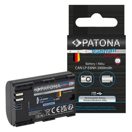 PATONA - Batteria Canon LP-E6NH 2600mAh Li-Ion Platinum USB-C