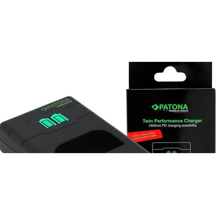 PATONA - Chargeur rapide Dual Nikon EN-EL15/EN-EL15C + câble USB-C 0,6m
