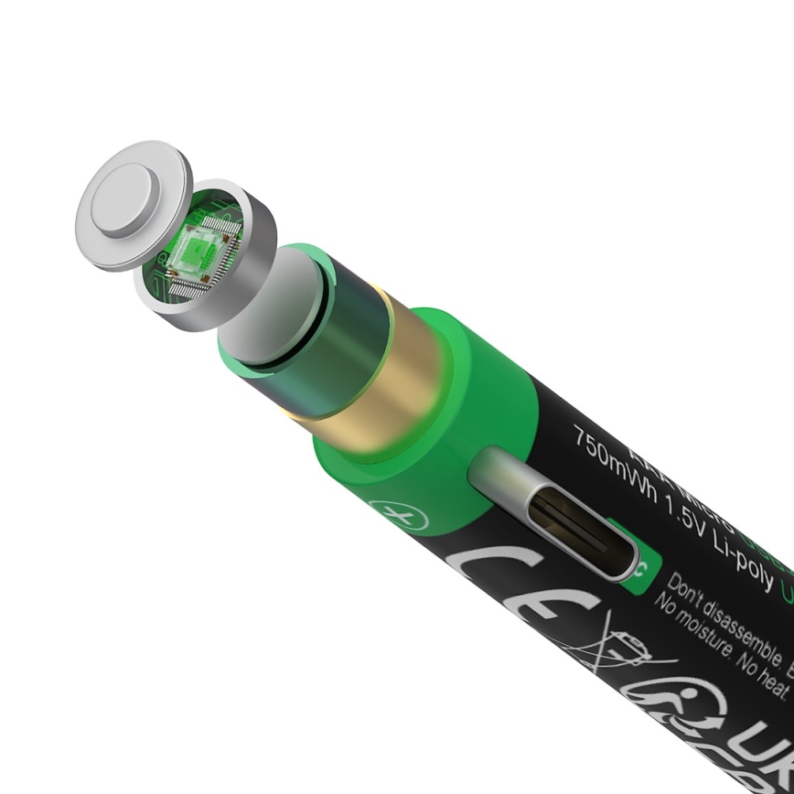 PATONA - LOT 4x Batterie AAA/LR03 Li-Pol 500mAh 1,5V avec USB-C charge