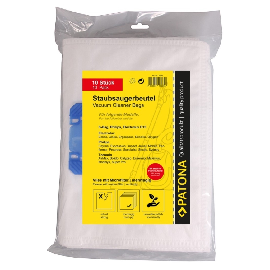 PATONA - Sacs pour aspirateur Electrolux E15 - 10 pieces