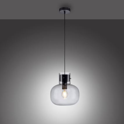 Paul Neuhaus 2003-25 - Suspension filaire SHITAKE 1xE27/10W/230V d. 25 cm fumé