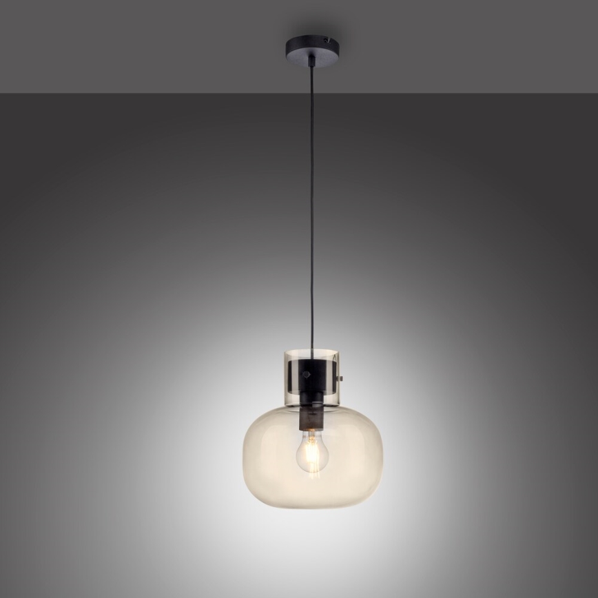 Paul Neuhaus 2003-27 - Suspension filaire SHITAKE 1xE27/10W/230V d. 25 cm fumé
