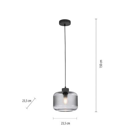 Paul Neuhaus 2005-25 - Lampadario a sospensione con filo BOLETUS 1xE27/10W/230V diametro 23,5 cm grigio