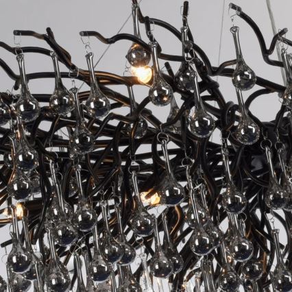 Paul Neuhaus 2031-18 - Pendelleuchte an Kabel ICICLE 15xG9/40W/230V 75x150 cm schwarz