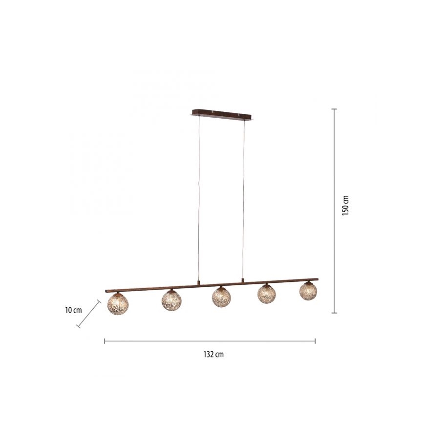 Paul Neuhaus 2040-48 - Lampadario a sospensione con filo GRETA 5xG9/40W/230V