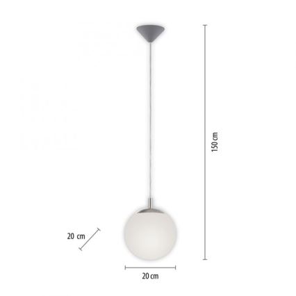Paul Neuhaus 2072-55 - Suspension filaire BOLO 1xE27/60W/230V d. 20 cm