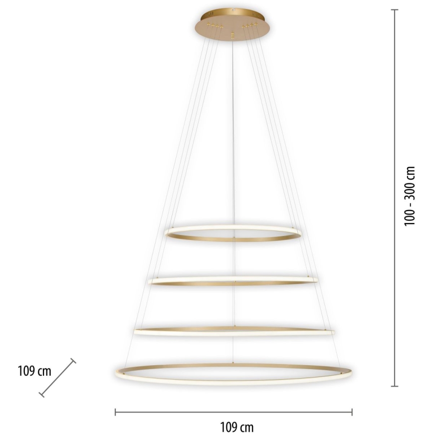 Paul Neuhaus 2124-60 - Lampadario a sospensione con filo LED dimmerabile TESSARA LED/97W/230V 2700-5000K + telecomando
