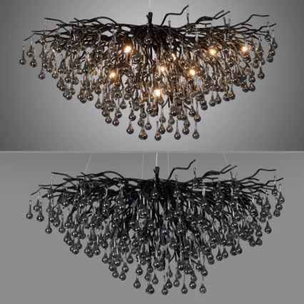 Paul Neuhaus 2192-18 - Lampadario a sospensione con cavo ICICLE 10xG9/40W/230V 50x100 cm nero