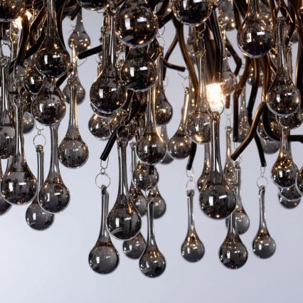 Paul Neuhaus 2192-18 - Lampadario a sospensione con cavo ICICLE 10xG9/40W/230V 50x100 cm nero